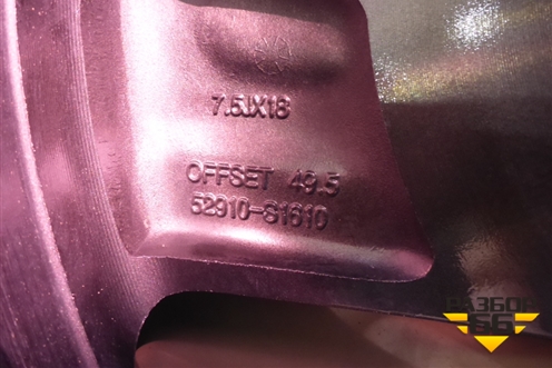 Диск колёсный литой  R18 EJ7,5 5x114.3 ET49,5 Ц.О.67,1 (52910S1610) для Hyundai Santa Fe с 2018-2024г (Санта Фе)