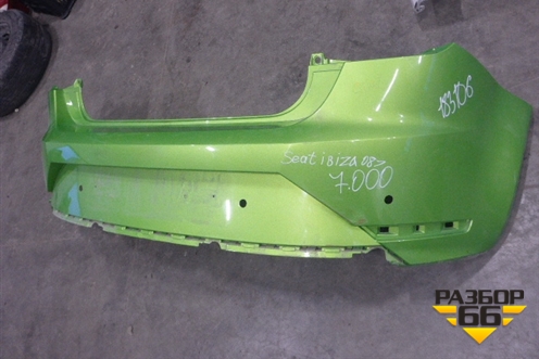 Бампер задний (после 2012г 3 х дверный кузов под парктроник) для Seat Ibiza с 2008-2017г (Ибица)