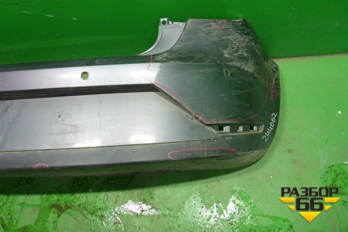 Бампер задний (после 2012г 3х дверный кузов под парктроник с юбкой) для Seat Ibiza с 2008-2017г (Ибица)