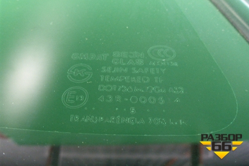 Стекло глухое правое (заднее 2005г) для Chevrolet Rezzo с 2003г (Резо)