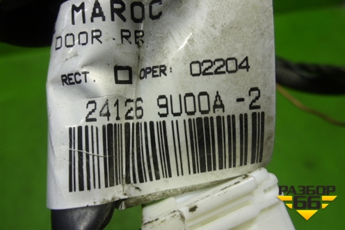 Проводка двери задней правой (мех.стеклоподъёмник) (241269U00A) для Nissan Note (Е11) с 2005-2013г (Нот)