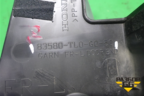 Накладка двери передней левой (на каркас) (83580TL0G050) для Honda Accord(CU-CW) с 2008-2013г (Аккорд)