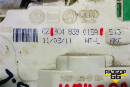 Замок двери задней левой (7 контактов) (3C4839015A) для Volkswagen Passat (В7) с 2011-2014г (Пассат Б7)