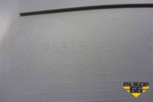 Обшивка стойки задняя верхняя правая (96315783) для Daewoo Matiz с 1998-2015г (Матиз)