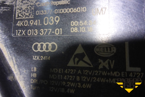 Фара левая (Matrix Led с блоком) (4K0941039) для Audi A6 (C8) с 2018г (А6)