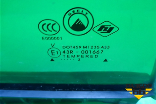 Стекло двери задней правой форточка (2012г) для Geely MK Cross с 2011-2016г (МК Кросс)