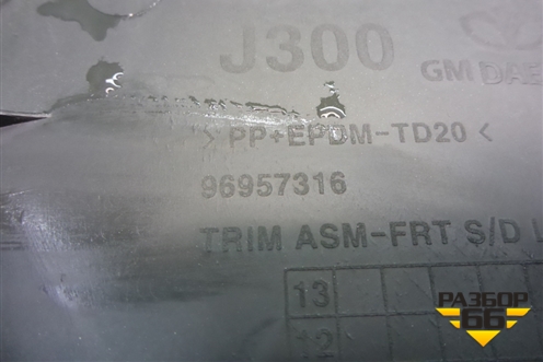 Обшивка двери передней правой под электрику (96957316) для Chevrolet Cruze c 2009-2015г (Круз)