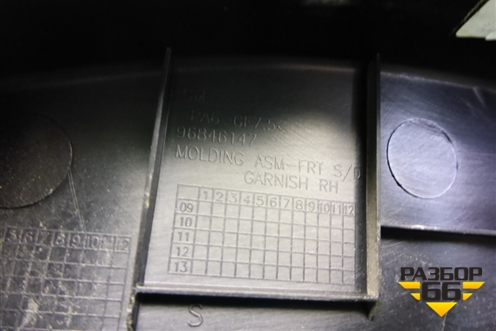 Накладка двери передней правой (на рамку) (96846147) для Chevrolet Cruze c 2009-2015г (Круз)