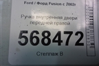 Ручка внутренняя двери передней правой (2S61A22600AGW) для Ford Fusion с 2002г (Фьюжн)
