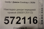 Накладка двери передней правой (6600125112) для Geely Coolray с 2019-2025г (Кулрей)