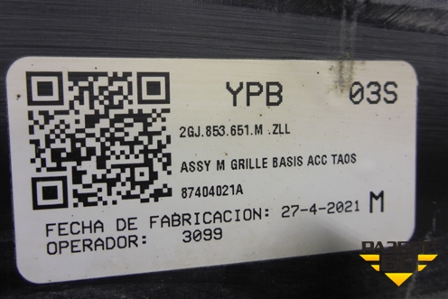 Решетка радиатора (2GJ853651M) для Volkswagen Taos с 2020г (Таос)