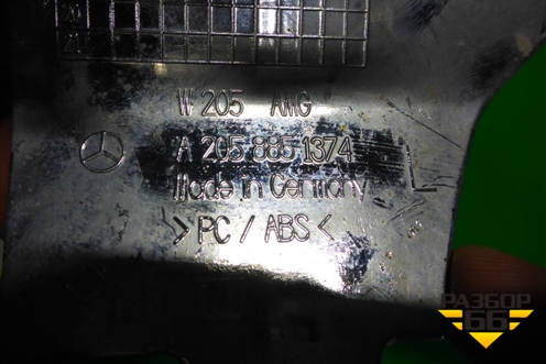 Накладка переднего бампера нижняя левая (до 2018г AMG) (A2058851374) для Mercedes Benz C-Klass W205 с 2014г (Ц)