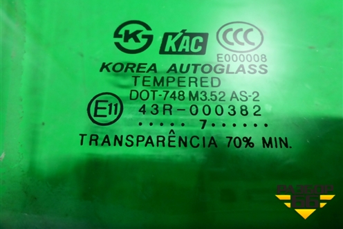 Стекло двери передней правой для Hyundai Santa Fe с 2000-2012г (Classic) (Санта Фе)