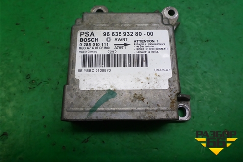 Блок управления AIR BAG (9663593280) для Peugeot 207 с 2006-2015г