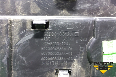 Накладка двери передней правой (609001831AA) для Chery Tiggo 7 Pro с 2019г (Тиго 7 Про)