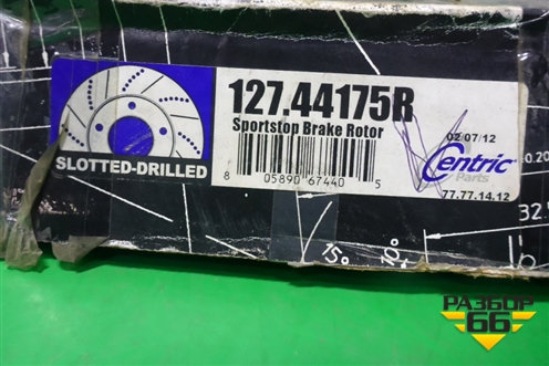 Диск тормозной задний вентилируемый (правый новый CENTRIC PARTS) (12744175R) для Lexus GX-460 с 2009г (ГХ)