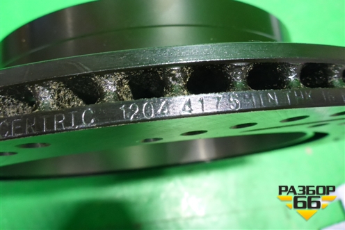 Диск тормозной задний вентилируемый (левый новый CENTRIC PARTS) (12744175L) для Lexus GX-460 с 2009г (ГХ)