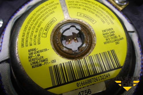 Подушка безопасности в рулевое колесо (6S6AA042B85ACZHGT) для Ford Fiesta с 2001-2008г (Фиеста 5)
