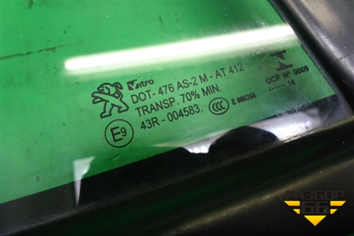 Стекло двери задней правой форточка для Peugeot 408 с 2012г