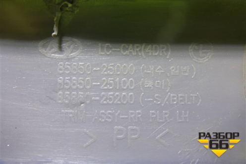 Обшивка стойки задняя верхняя левая (8585025000) для Hyundai Aсcent с 2000г (Акцент)