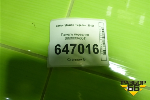 Панель передняя (6600004651) для Geely Tugella с 2019г (Тугелла)