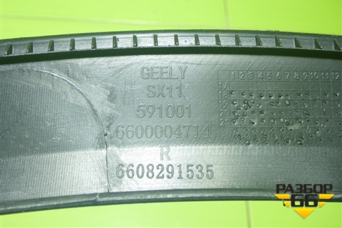 Накладка переднего крыла правого (6600004714) для Geely Coolray с 2019-2025г
