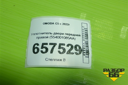 Уплотнитель двери передней правой (554001085AA) для OMODA C5 с 2022г (Ц5)