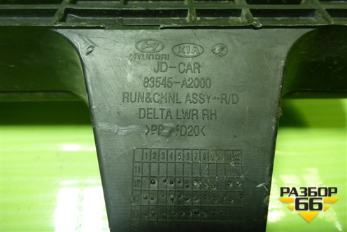 Направляющая стекла заднего правого (83545A2000) для Kia Ceed с 2012-2018г (Сид 2)