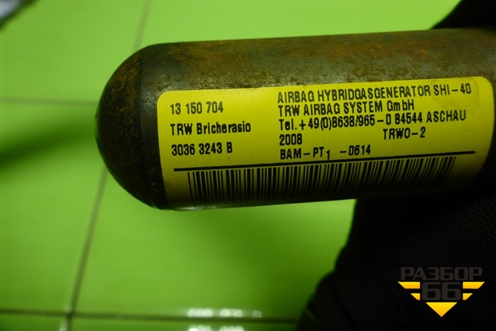 Подушка безопасности боковая шторка левая (5ти дверный кузов) (13150704) для Opel Corsa D с 2006-2014г (Корса Д)