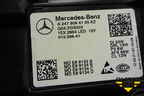 Фара левая (до 2023г Full Led без блока) (A2479064105) для Mercedes Benz GLA-Klass H247 с 2019г (ГЛА)